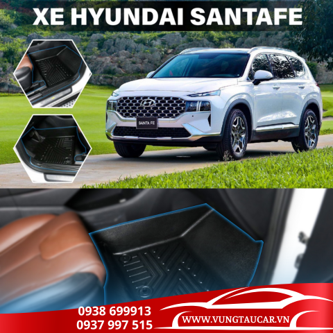 Thảm Venus lót sàn ô tô Huyndai Santafe - Nhựa TPE đúc khuôn cao cấp