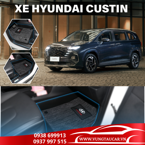 Thảm Venus lót sàn ô tô Huyndai Custin - Nhựa TPE đúc khuôn cao cấp