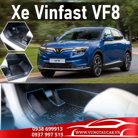 Thảm Venus lót sàn ô tô Vinfast VF8 - Nhựa TPE đúc khuôn cao cấp