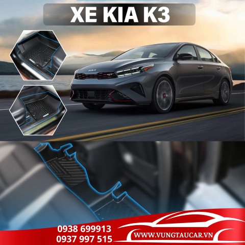 Thảm Venus lót sàn ô tô Kia K3 - Nhựa TPE đúc khuôn cao cấp