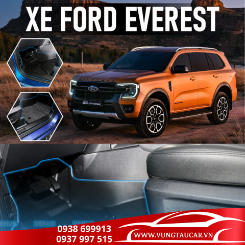 Thảm Venus lót sàn ô tô Ford Everest - Nhựa TPE đúc khuôn cao cấp