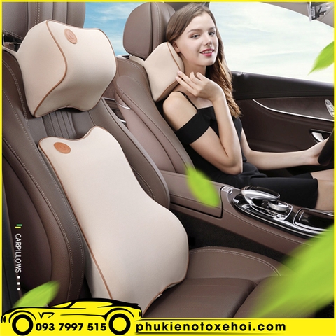 Bộ gối đầu và tựa lưng cao su non cao cấp