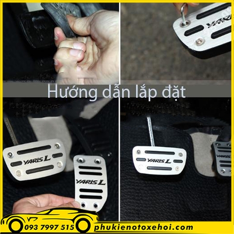 Bộ ốp chân phanh, chân ga xe Toyota Yaris