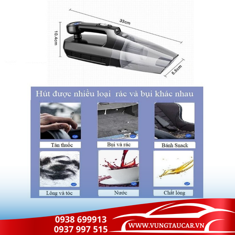 Máy hút bụi kèm bơm lốp ô tô siêu khỏe 120w chính hãng