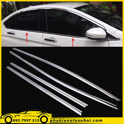 Nẹp viền chân kính xe Honda City