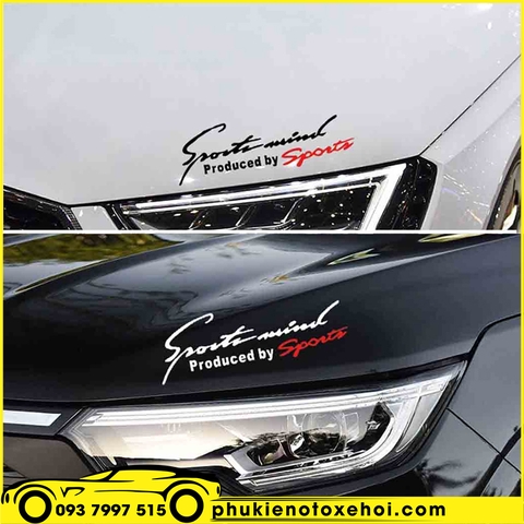 Decal Tem Chữ Sports Mind Dán Trang Trí Ôtô