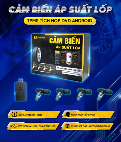 Cảm biến áp suất lốp tích hợp màn hình Android