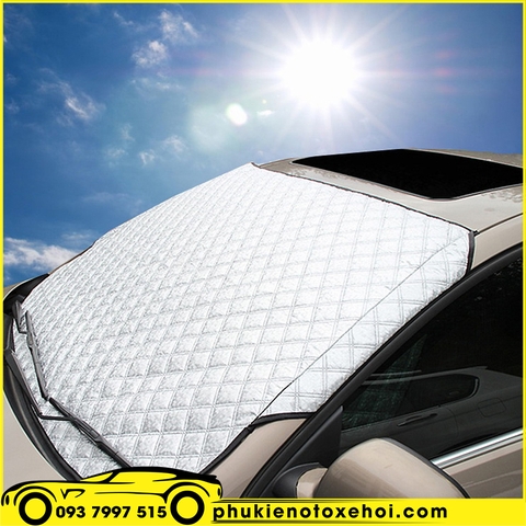 Tấm chắn nắng, chống nắng ngoài kính lái ô tô 3 lớp, tráng bạc