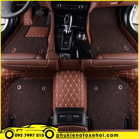 Trám đơn carô màu nâu chỉ vàng