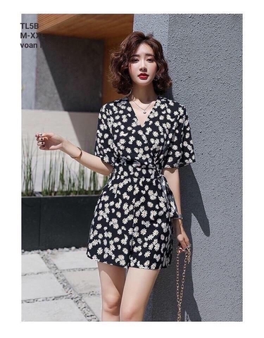 Jumsuit cúc hoa mi ngắn - GR0076