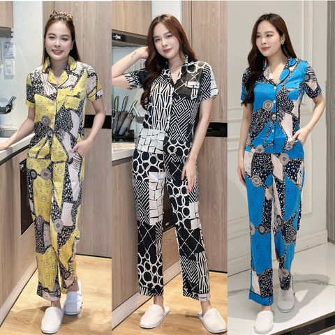 Set bộ pịjama họa tiết, quần lưng thun có túi - GR0290