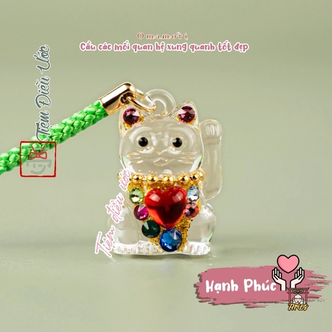 Mèo Phong Thủy Đính Đá - Mini