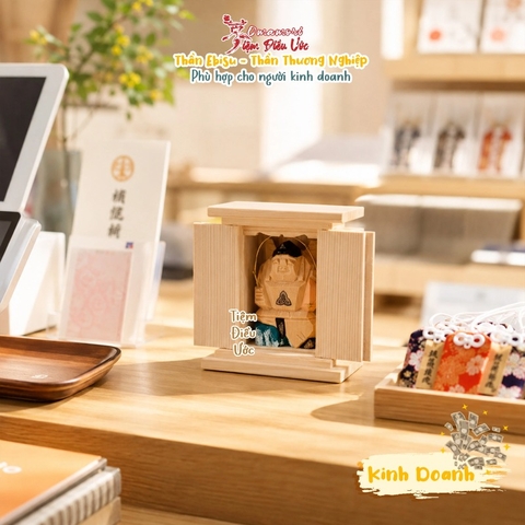 Omamori Tượng Gỗ Thần Ebisu - Hyogo - Tượng Khắc Thủ Công