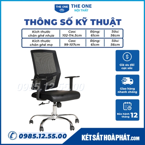 Thông số kỹ thuật ghế xoay văn phòng Hòa Phát GL201