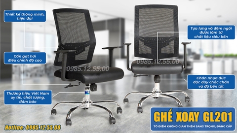 Ghế xoay văn phòng Hòa Phát GL201 giá cực tốt, giảm chỉ còn 1.355.000