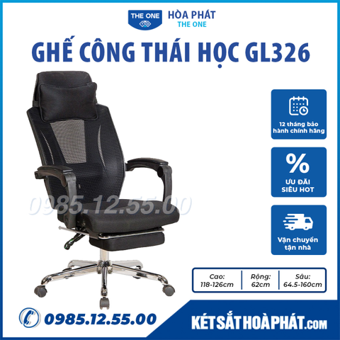 Thông số kỹ thuật ghế công thái học Hòa Phát GL326