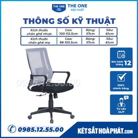 Thông số kỹ thuật ghế xoay văn phòng Hòa Phát GL123