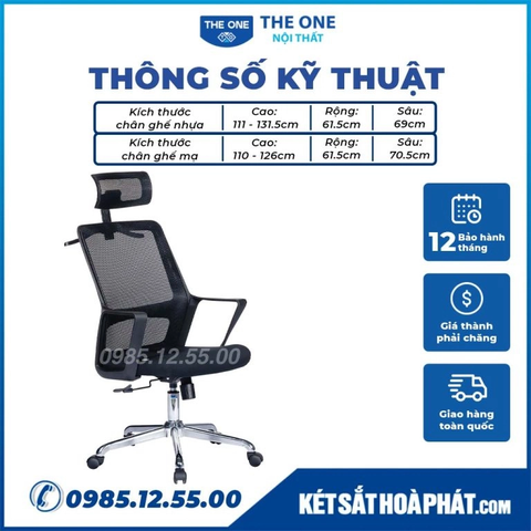 Ghế văn phòng Hòa Phát GL308 giá chỉ 1.595.000