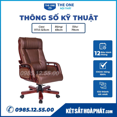 Thông số chi tiết ghế giám đốc Hòa PHát TQ11