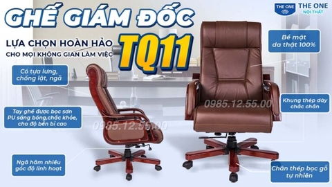 Ghế lãnh đạo TQ11 ngả hãm nhiều góc độ linh hoạt, tựa lưng chống lật, ngã an toàn