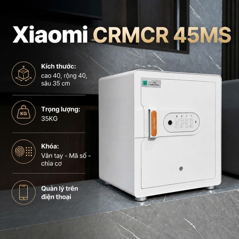 Két sắt Xiaomi CRMCR 45MS - Khóa vân tay điện tử định danh người mở