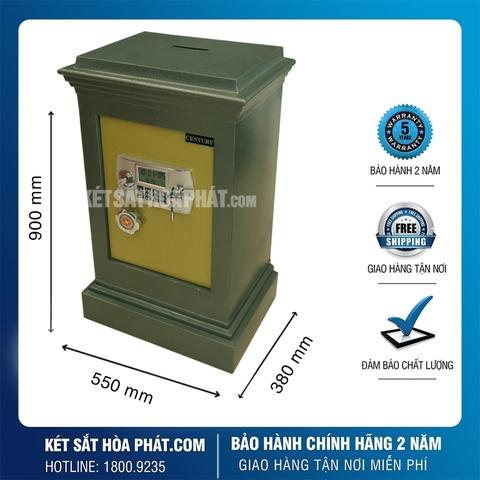 Két sắt hòm công đức KCD900 khóa điện tử màu xanh