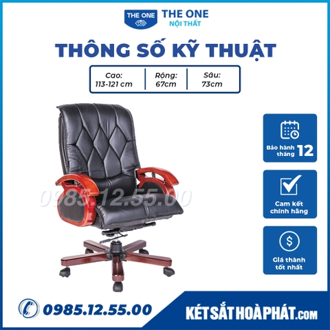 Ghế lãnh đạo Hòa Phát The One TQ05 bọc da thật chân xoay