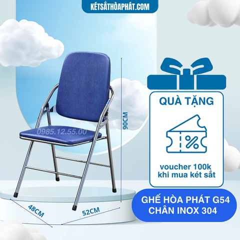 Phần đệm và tựa lưng ghế G54 chân inox 304 bọc PVC dày dặn, dễ lau chùi