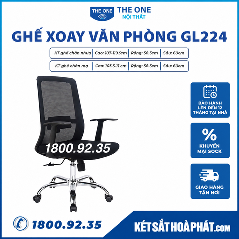 Ghế Xoay Văn Phòng Hòa Phát The One GL224 Chính hãng, Giá Rẻ