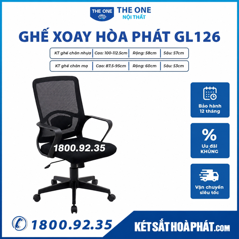 Ghế xoay Hòa Phát The One GL126 chính hãng, giá rẻ