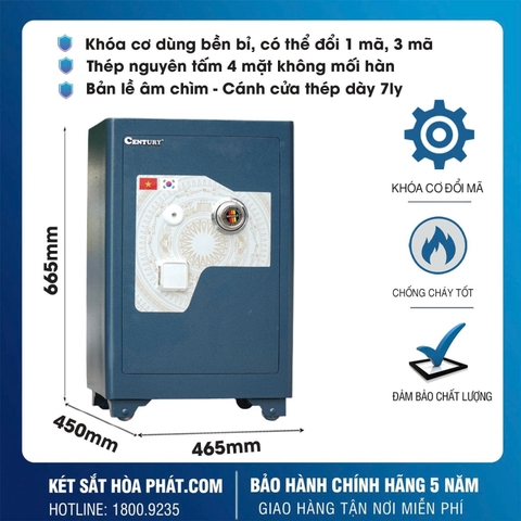 Két sắt Century CF116  Khóa cơ Đổi mã – Dòng két sắt siêu cường bền bỉ, thẩm mỹ và bảo mật tối đa