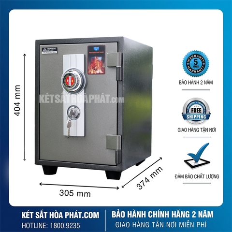 Két sắt Hòa Phát KS45D chống cháy khóa cơ đổi mã