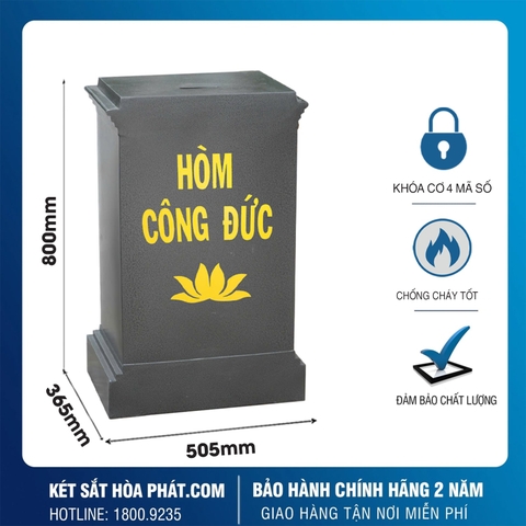 Két sắt công đức KCD800 khóa cơ màu xanh