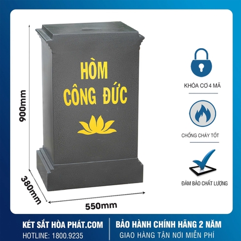 Két sắt hòm công đức KCD900 khóa cơ