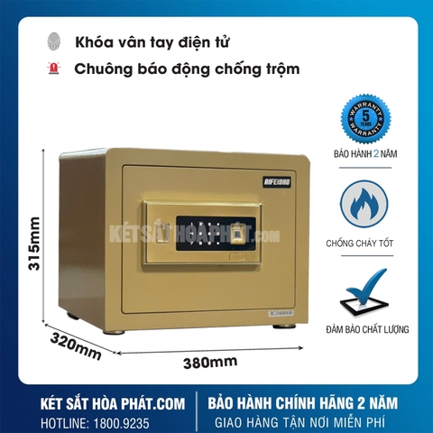 Két Sắt Mini Thông Minh Vân Tay Và Điện Tử AIFEIBAO SAFE HK-M/D-35-BL