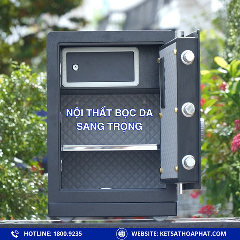 Nội thất két sắt Safiron 60LS rộng rãi, chia ngăn khoa học