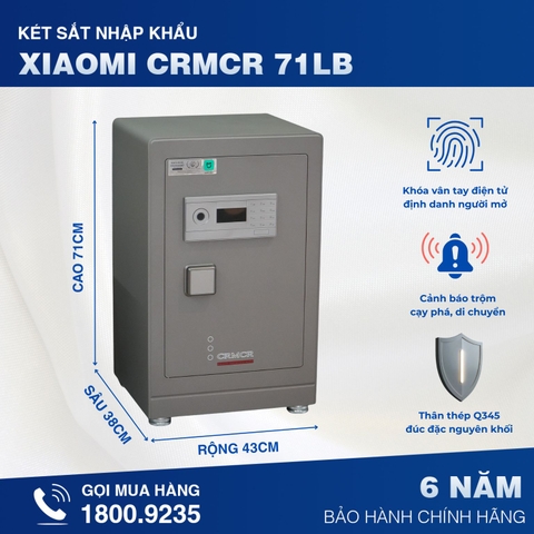 Két Sắt Nhập Khẩu Xiaomi CRMCR 71LB Khóa Vân Tay Điện Tử Định Danh Người Mở
