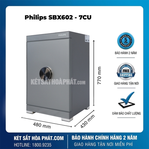 Két sắt nhập khẩu hạng sang Philips SBX602-7CU khóa vân tay điện tử, kết nối wifi