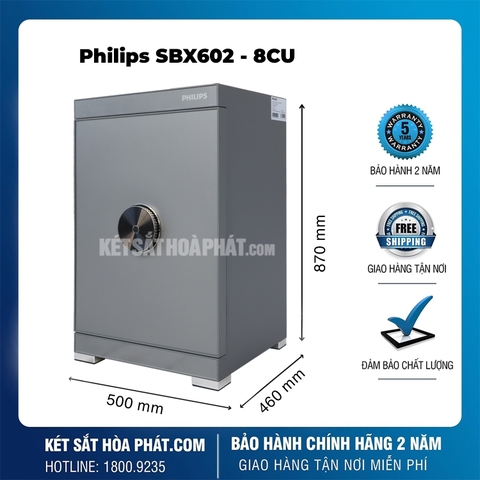 Két sắt nhập khẩu hạng sang Philips SBX602-8CU khóa vân tay điện tử, kết nối wifi