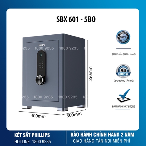 Két Sắt Thông Minh Philips SBX601-5B0 Vân Tay Điện Tử Chính Hãng