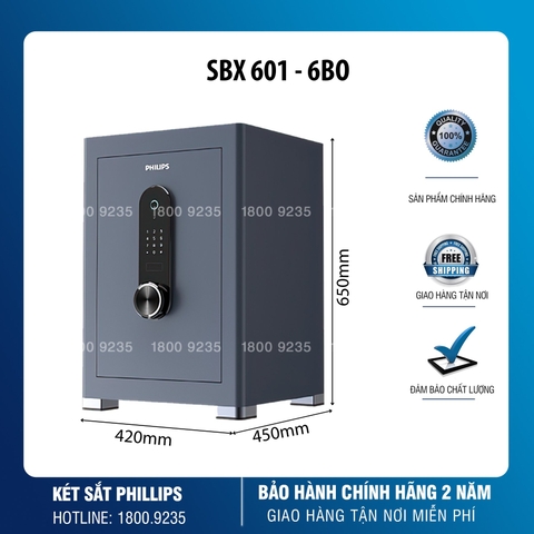 Két Sắt Thông Minh Philips SBX601-6B0 Vân Tay Điện Tử