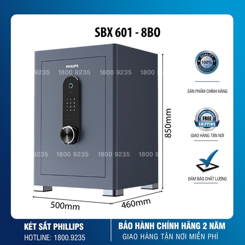 Két Sắt Thông Minh Philips SBX601-8B0 Vân Tay Điện Tử Chính Hãng