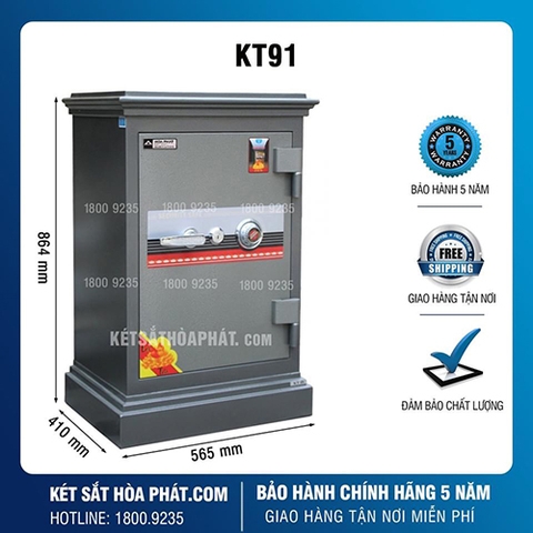 Két Sắt Tài Lộc Hòa Phát KT91 Chính Hãng Khóa Cơ Đổi Mã Đời Mới Nhất