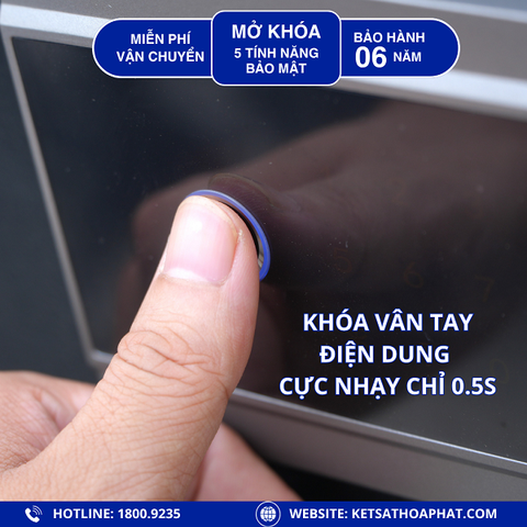 Khóa vân tay điện dung két sắt Safiron 35LS