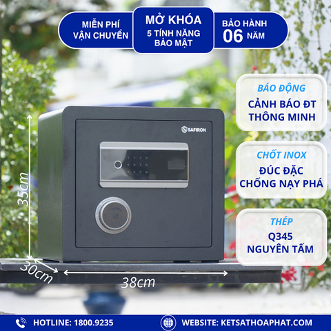 Két Sắt Thông Minh Safiron 35LS Vân Tay, Điện Tử, Kết Nối APP Điện Tử