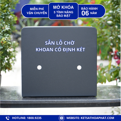 Két Safiron 35LS có sẵn 2 lỗ chờ để bắt vít cố định vào tường hoặc tủ