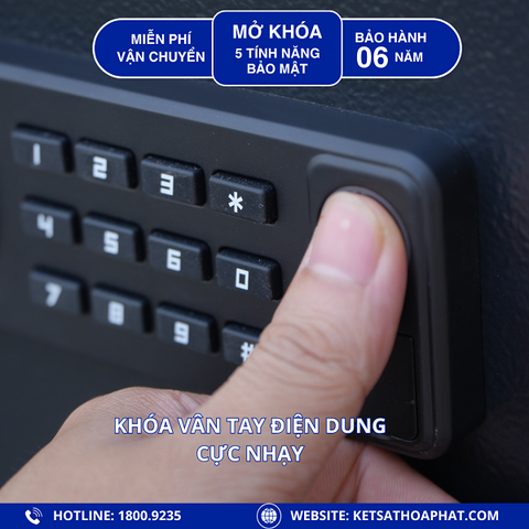 Khóa vân tay điện dung két sắt Safiron 60LBF