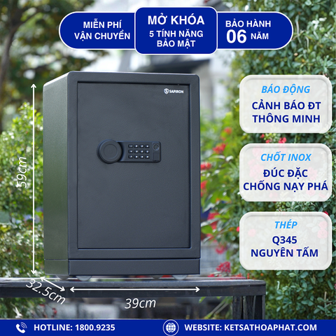 Két Sắt Thông Minh Safiron 60LBF Khóa Vân Tay, Điện Tử, Kết Nối APP Điện Thoại