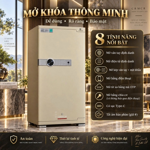 Két Sắt Xiaomi CRMCR 120JB Vân Tay Định Danh Thép Đặc Nguyên Khối