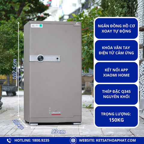 Két Sắt Xiaomi CRMCR 100JBW Xoay Đồng Hồ Cơ, Chống Cháy, Kết Nối APP Xiaomi Home